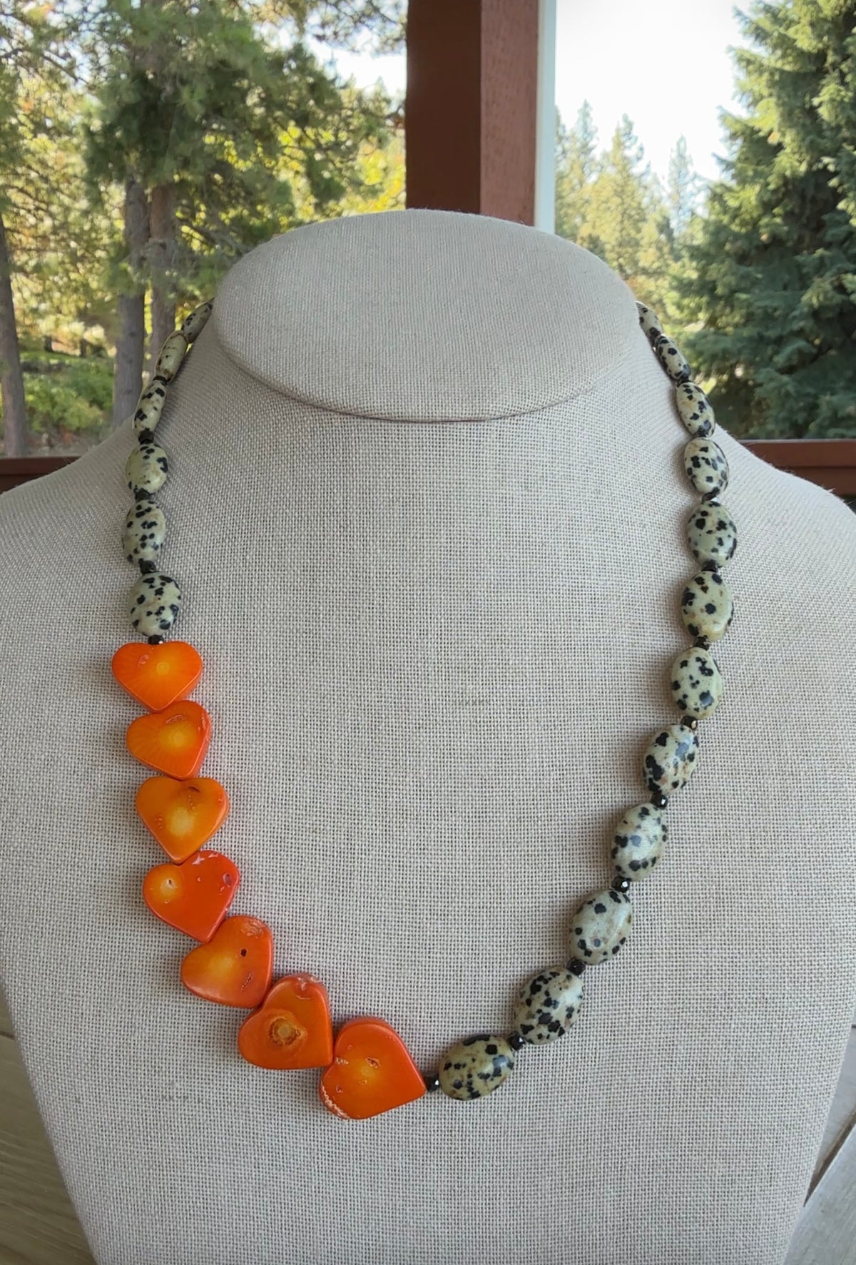 🎃 Coral Hearts + Dalmatian Jasper