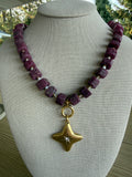 ✨ Raw Ruby & Pearl Necklace ✨